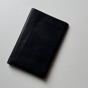 Vintage Leather Passport Travel Wallet Black